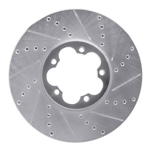 Ford Transit-350 HD Brake Rotor (1) - Front Right - R1 Concepts - Drilled & Slotted - Silver - `15-`25